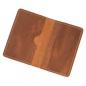 Genuine Leather Card Holder Purse ID Card Real Leather Card Case Clutch Wallets Slots for Men Women Mini Slim Short Purse