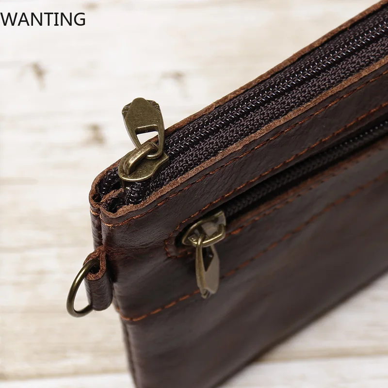 Soft-Top Layer of Cattle Pick-Up Bag Small Change Purse Men and Women Retro Hand-Wax Leather Ultra-Thin Driver's License Pack - Image 4