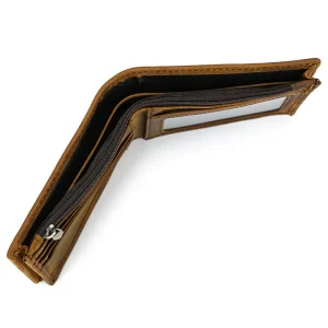 Vintage Men Wallet Genuine Leather Short Purse Wallet Men Small Slim Coin Purse Bifold Carteira Slim Male Coin Wallet Cowskin