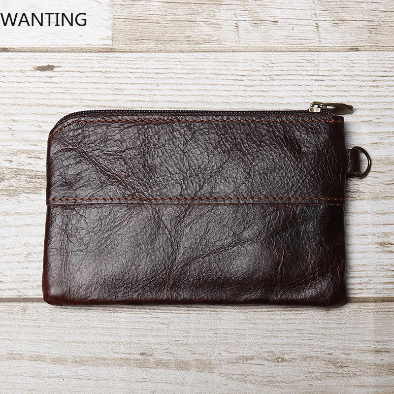 Soft-Top Layer of Cattle Pick-Up Bag Small Change Purse Men and Women Retro Hand-Wax Leather Ultra-Thin Driver's License Pack - Image 2