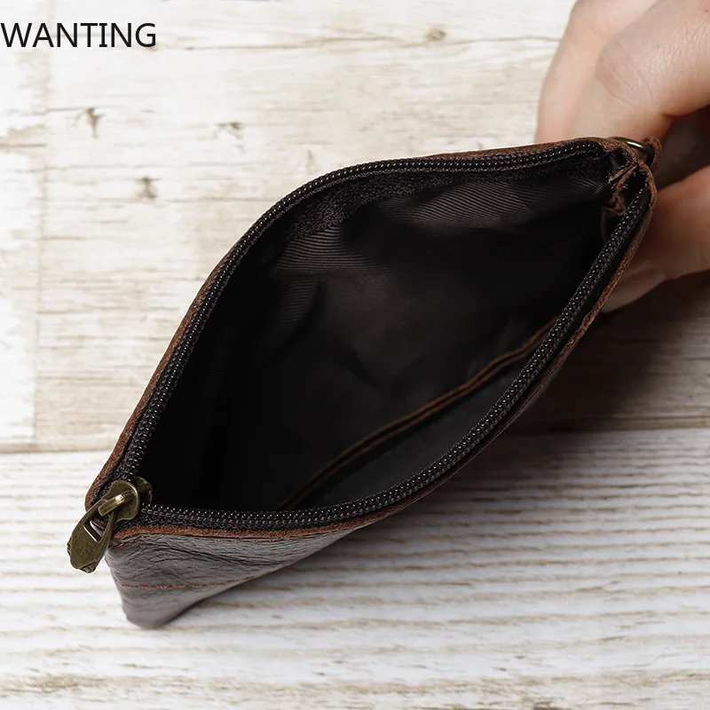 Soft-Top Layer of Cattle Pick-Up Bag Small Change Purse Men and Women Retro Hand-Wax Leather Ultra-Thin Driver's License Pack - Image 5