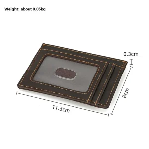 Genuine Leather Card Holder Purse Real Leather Hasp Card Case Clutch Wallets Slots For Men Women Mini Slim Short Purse